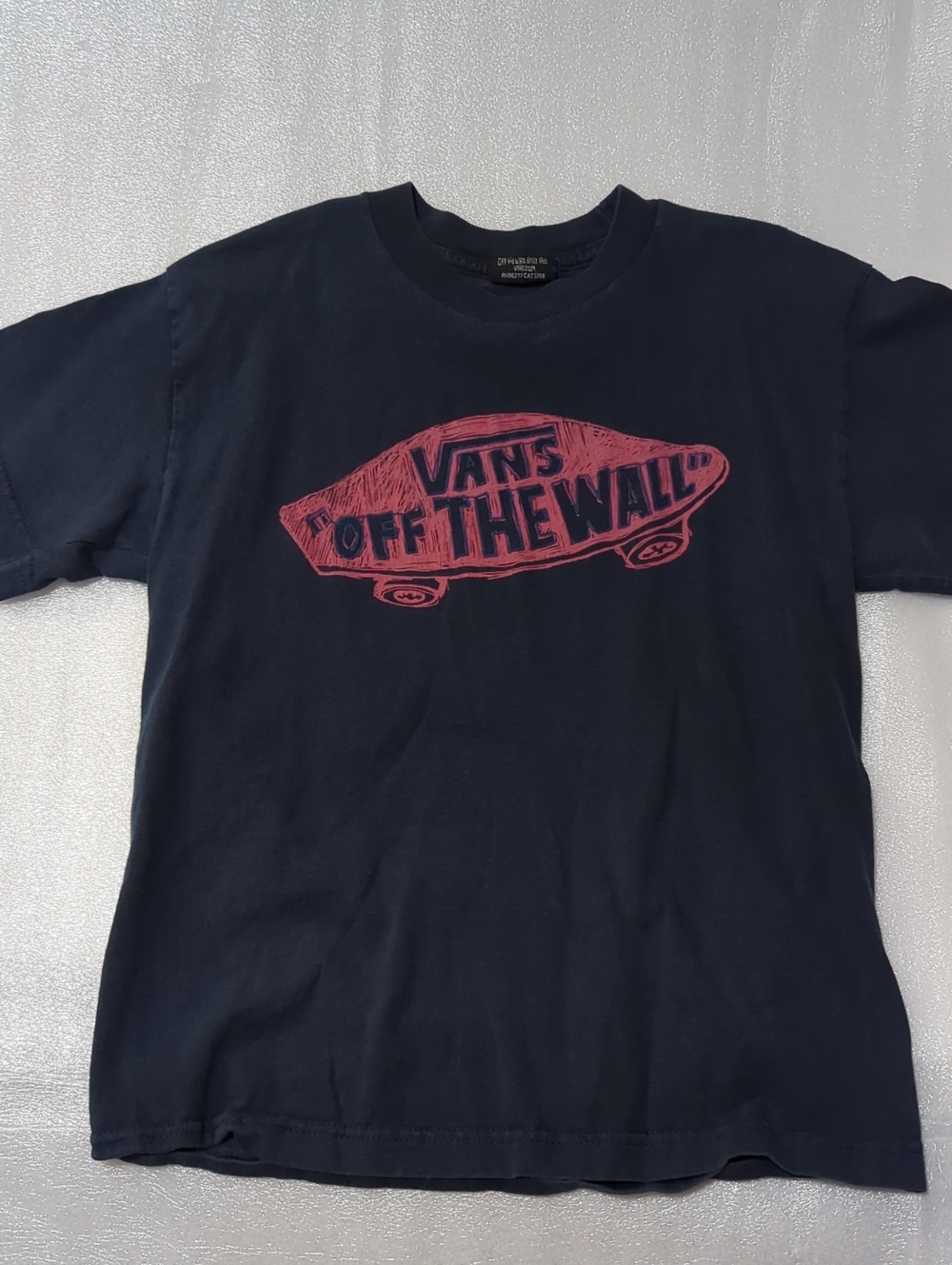 Boy's Vans Black Tee with Red Skate Graphic Size Small